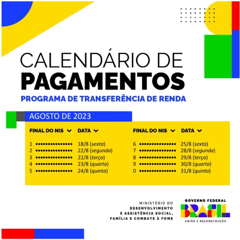 Caledario-Bolsa-Familia Bolsa Família chega a 21,14 milhões de famílias em agosto, 241 mil a mais que em julho