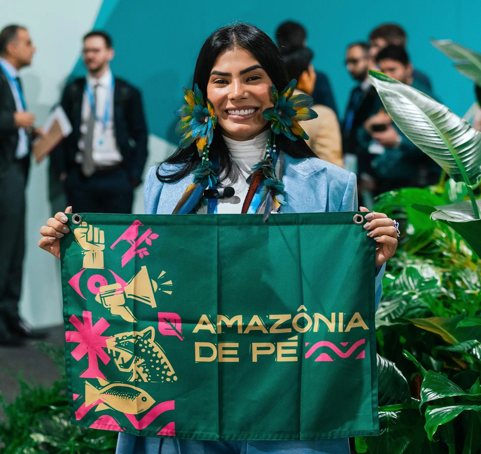 Cunhã-poranga do Caprichoso, Marciele Albuquerque, eleva voz indígena da Amazônia na COP 29, no Azerbaijão
